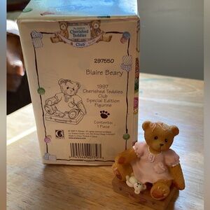 1997 Vintage Cherished Teddies Club Special Edition Mini figurine. Blaire Beary